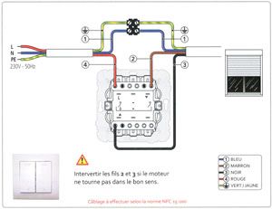 Branchement volet roulant avec interrupteur PM3