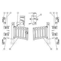 Portail en kit 2 vantaux lames PVC cadre aluminium Blanc