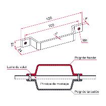 Poignée de tirage aluminium pour volet roulant