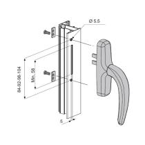 Poignée de fenêtre oscillo battante aluminium 1 fourche