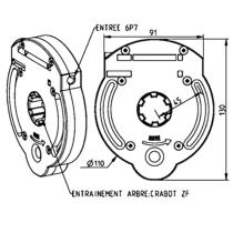 Treuil volet roulant entrée 6P7 /  Crabot 22mm (24 Kg) 