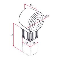 Butée de portail avec tube aluminium