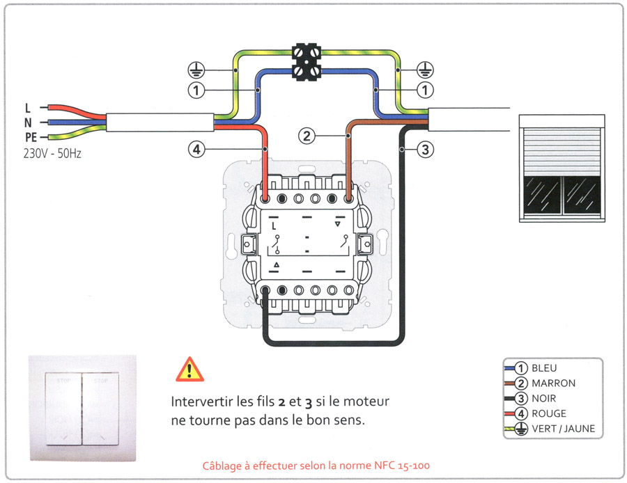 brancher moteur store roulant