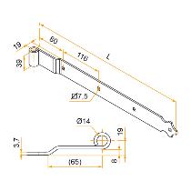 Penture aluminium déport 19