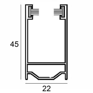 Coulisses Aluminium 45X22 pour volet roulant (la paire)