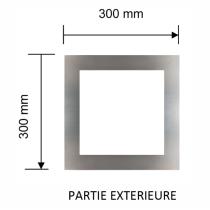 Hublot carré 300 cadre INOX / Plastique vitrage verre