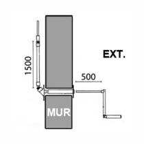 Renvoi extérieure pour manivelle de porte de garage