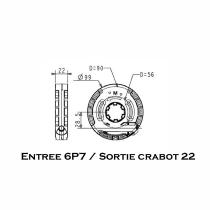 Treuil volet roulant entre 6P7 / Crabot 22 mm