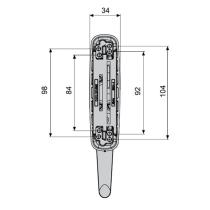 Poignée de fenêtre oscillo battante aluminium 1 fourche