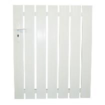 Portillon en kit  lames PVC 130 mm et cadre aluminium Blanc