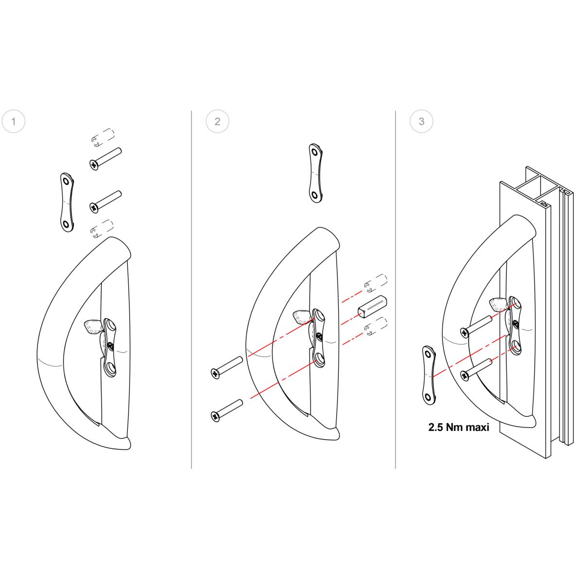 VERROU A LEVIER POUR PORTE NICKEL BRILLANT - HDD Pro