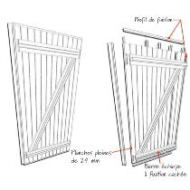 Volet Battant PVC Blanc 2 vantaux Barres et écharpes