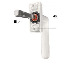 Poignée de fenêtre PVC avec système sécuclic modèle stansio