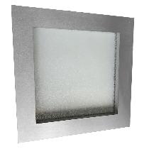 Hublot carré 300 cadre INOX / INOX vitrage verre