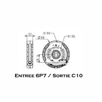 Treuil volet roulant entre 6P7 / carr 10mm