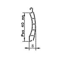 Lames PVC Volet roulant 40x8 mm