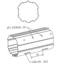 Tube axe enroulement ZF64 pour volet roulant