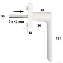 Poignée de fenêtre PVC avec système sécuclic modèle stansio