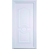 Porte d'entrée PVC Classique Arrondi Blanc sans vitrage 